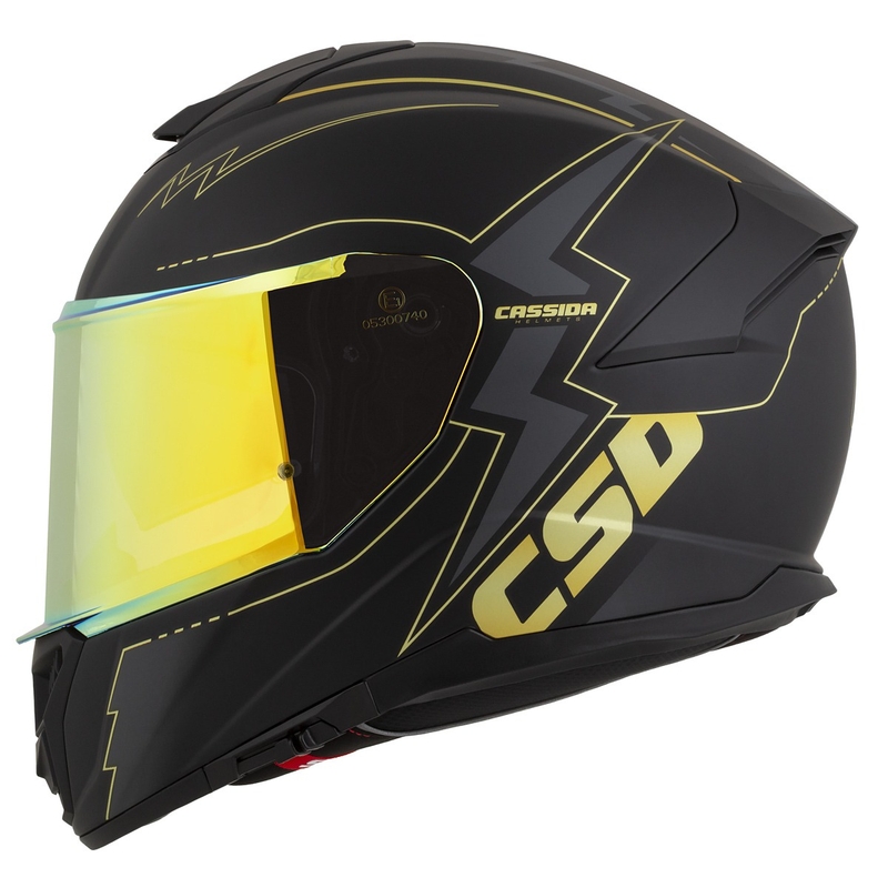 Cassida Integral GT 2.1 Flash μαύρο-χρυσό-γκρι κράνος μοτοσικλέτας