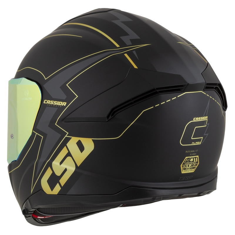 Cassida Integral GT 2.1 Flash μαύρο-χρυσό-γκρι κράνος μοτοσικλέτας