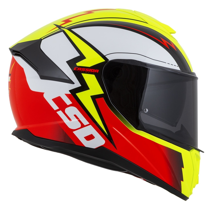 Κράνος μοτοσικλέτας Integral Cassida Integral GT 2.1 Flash fluo κίτρινο-κόκκινο-μαύρο-λευκό