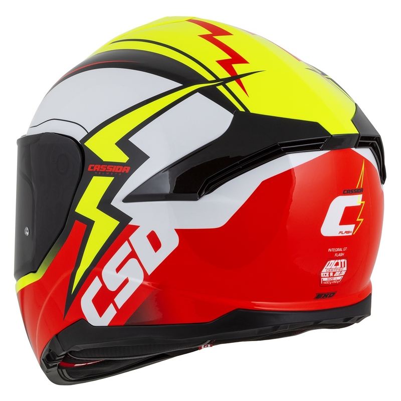 Κράνος μοτοσικλέτας Integral Cassida Integral GT 2.1 Flash fluo κίτρινο-κόκκινο-μαύρο-λευκό