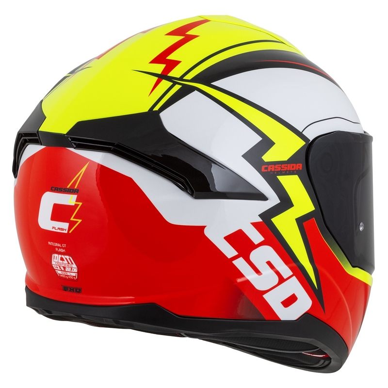 Κράνος μοτοσικλέτας Integral Cassida Integral GT 2.1 Flash fluo κίτρινο-κόκκινο-μαύρο-λευκό