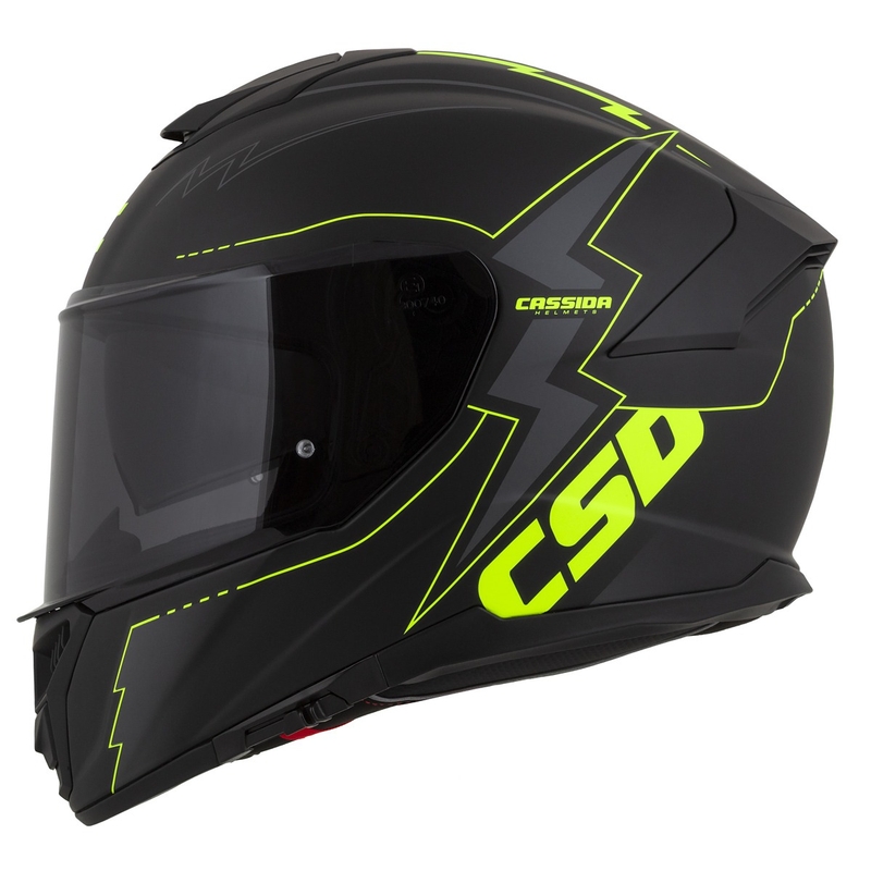 Κράνος μοτοσικλέτας Integral Cassida Integral GT 2.1 Flash μαύρο-φλούο κίτρινο-γκρι