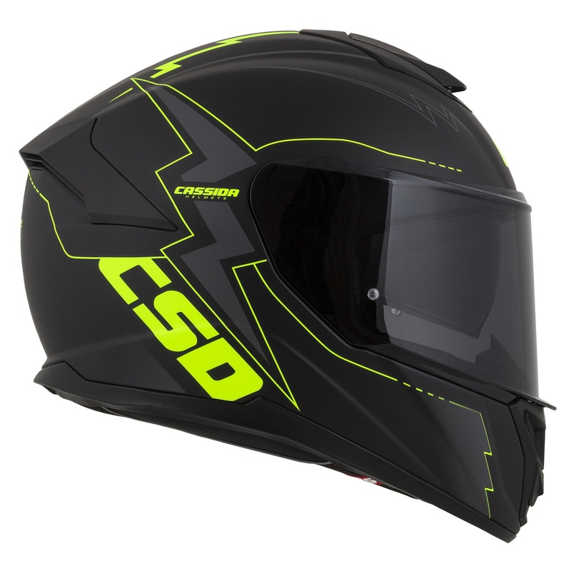 Κράνος μοτοσικλέτας Integral Cassida Integral GT 2.1 Flash μαύρο-φλούο κίτρινο-γκρι