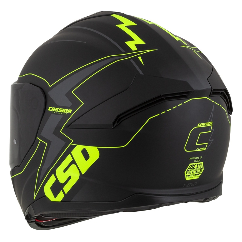 Κράνος μοτοσικλέτας Integral Cassida Integral GT 2.1 Flash μαύρο-φλούο κίτρινο-γκρι