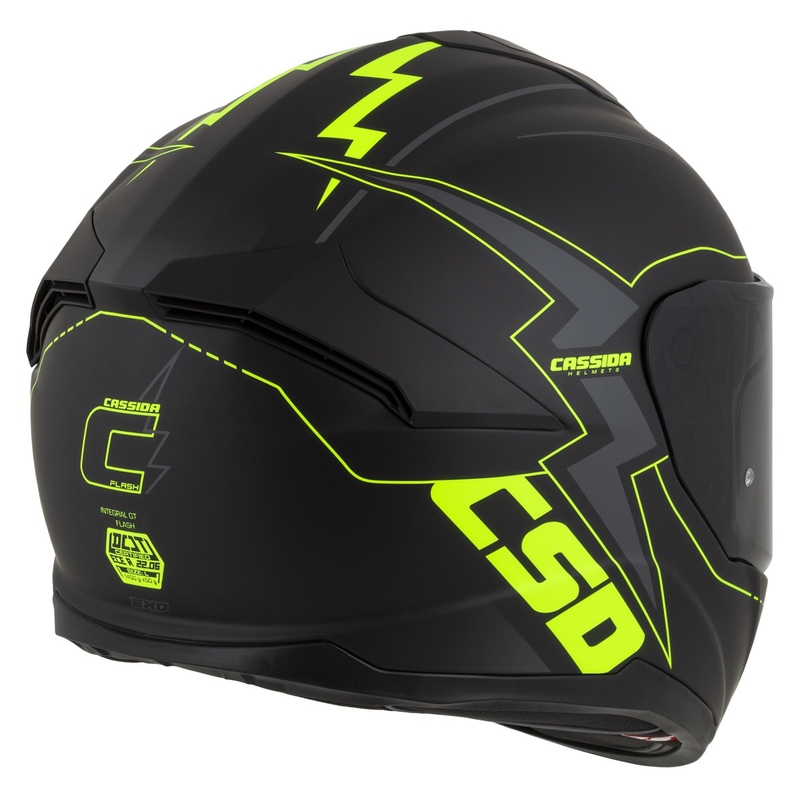 Κράνος μοτοσικλέτας Integral Cassida Integral GT 2.1 Flash μαύρο-φλούο κίτρινο-γκρι