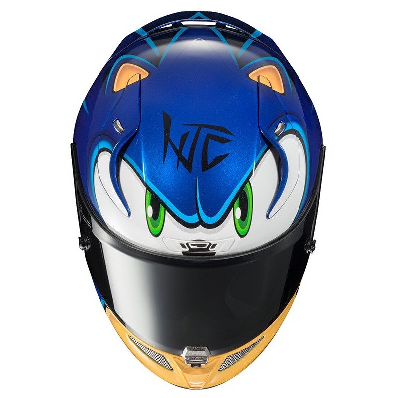 Integrální přilba na motorku HJC RPHA 11 Sonic Sega MC2 bílo-béžovo-modrá