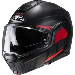HJC i100 Beis MC1SF μαύρο και κόκκινο πτυσσόμενο κράνος μοτοσικλέτας