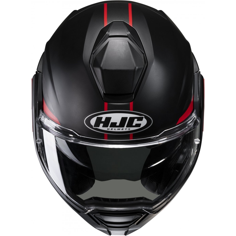 HJC i100 Beis MC1SF μαύρο και κόκκινο πτυσσόμενο κράνος μοτοσικλέτας