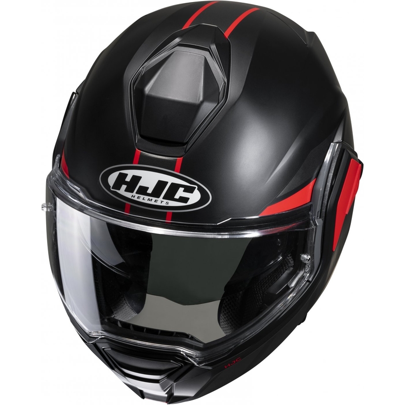 HJC i100 Beis MC1SF μαύρο και κόκκινο πτυσσόμενο κράνος μοτοσικλέτας