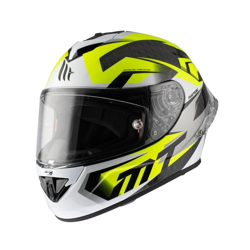 Integrální přilba na motorku MT Rapide Pro Fugaz D3 černo-šedo-bílo-fluo žlutá
