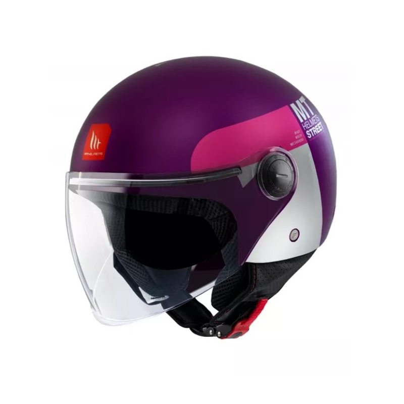 Otevřená přilba na motorku MT Street Inboard C8 fialová