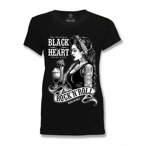 Γυναικείο μαύρο καρδούλα Pin Up Shake T-Shirt Μαύρο