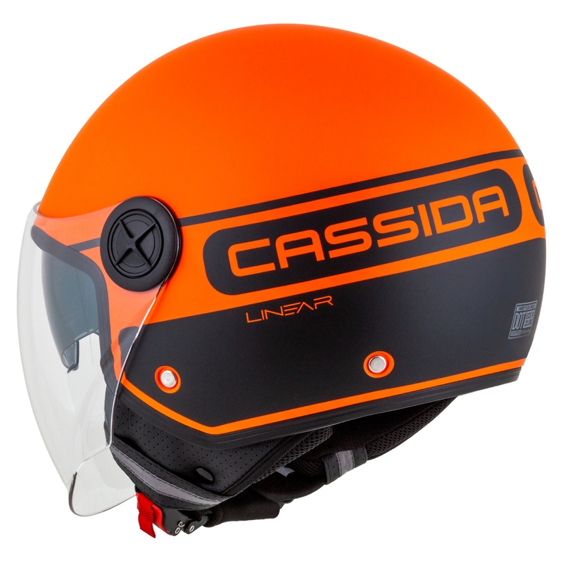 Cassida Handy Plus Linear ανοιχτό κράνος μοτοσικλέτας πορτοκαλί-μαύρο