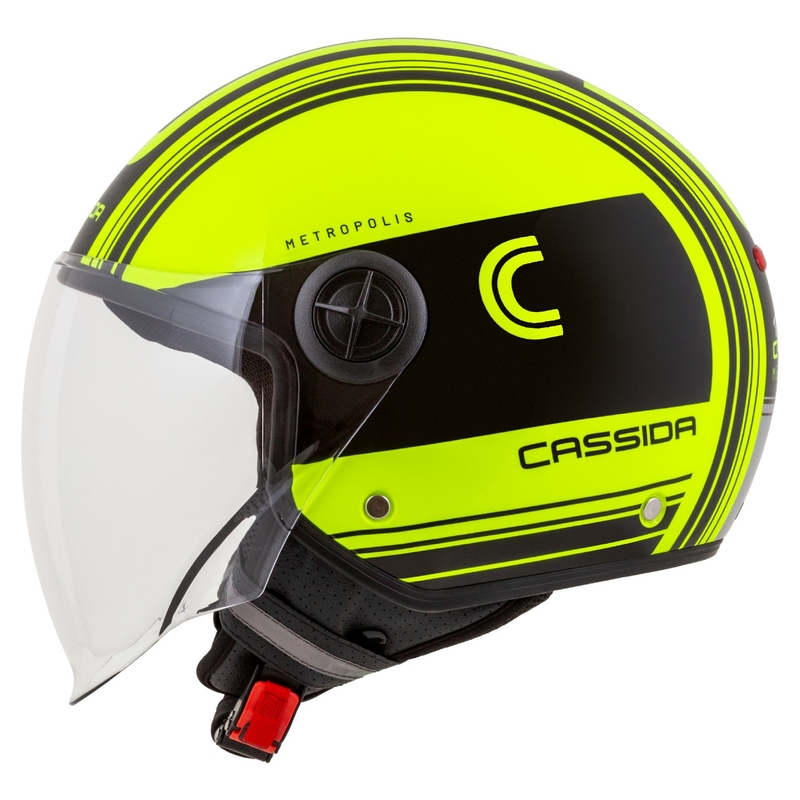 Cassida Handy Metropolis Safety φλουο κίτρινο-μαύρο-ανακλαστικό γκρι ανοιχτό κράνος μοτοσικλέτας