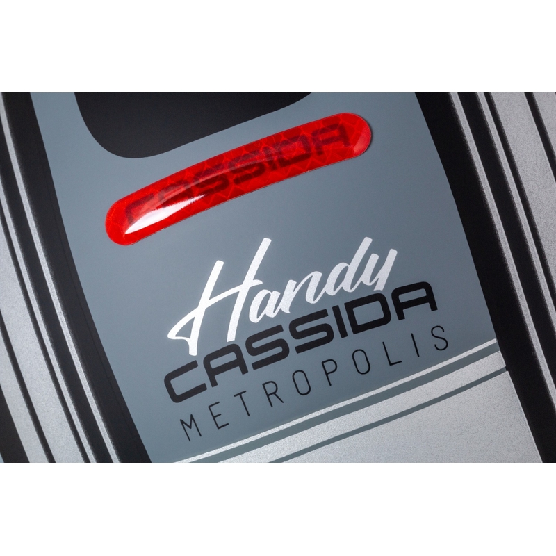 Κράνος μοτοσικλέτας Cassida Handy Metropolis Vision ανοιχτού προσώπου μαύρο-ανακλαστικό γκρι