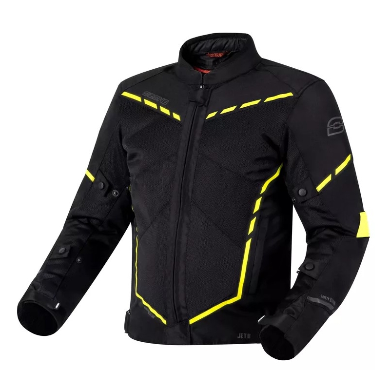 Μπουφάν Moto Ozone Jet II μαύρο-φλούο κίτρινο προσφορά