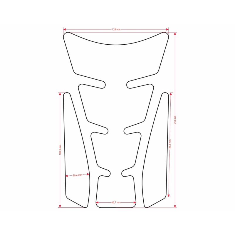 Κάλυμμα ρεζερβουάρ καυσίμου - tankpad Εκτύπωση Wings κόκκινο με πλαϊνό μέρος