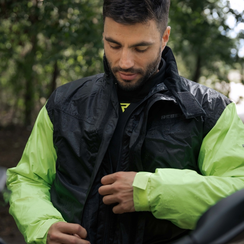 Rebelhorn Rain fluo κίτρινο μπουφάν μοτοσικλέτας βροχής