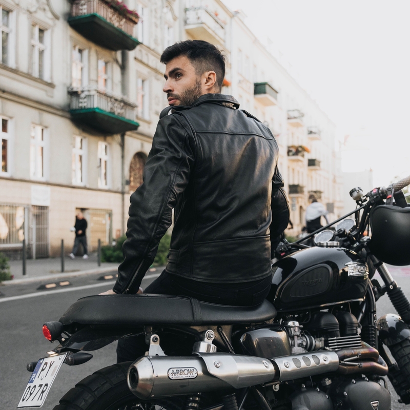 Μπουφάν Moto Ozone Ramones μαύρο
