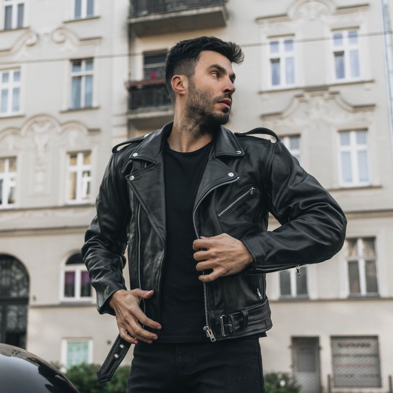 Μπουφάν Moto Ozone Ramones μαύρο