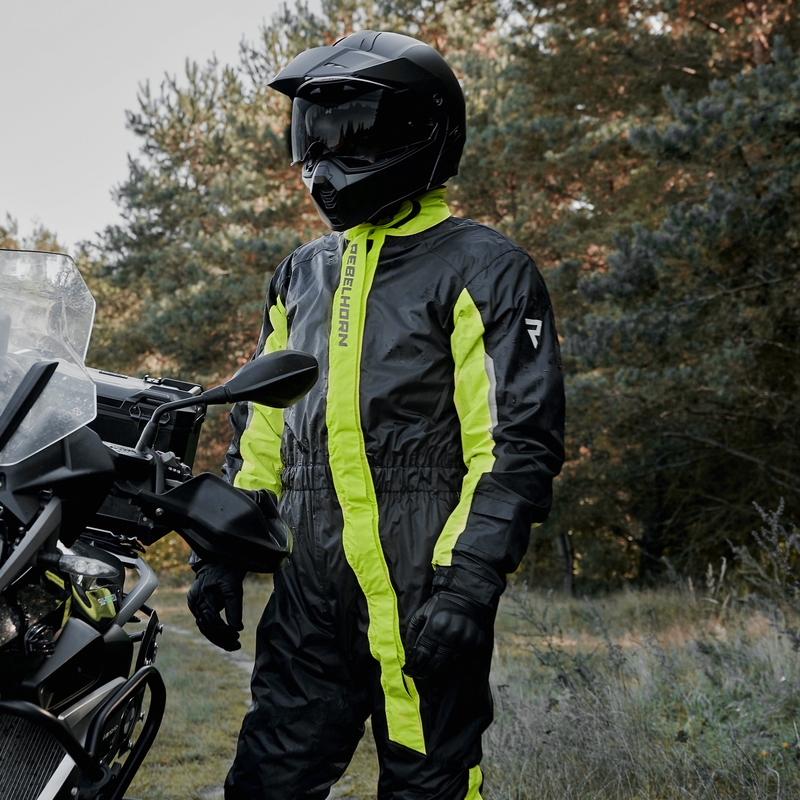 Rebelhorn Travel Rainsuit μαύρο-φλούο κίτρινο