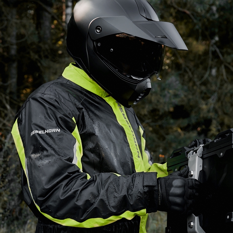Rebelhorn Travel Rainsuit μαύρο-φλούο κίτρινο