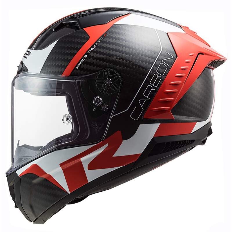 LS2 FF805 Thunder C Racing1 μαύρο-λευκό-κόκκινο ολοκληρωμένο κράνος μοτοσικλέτας