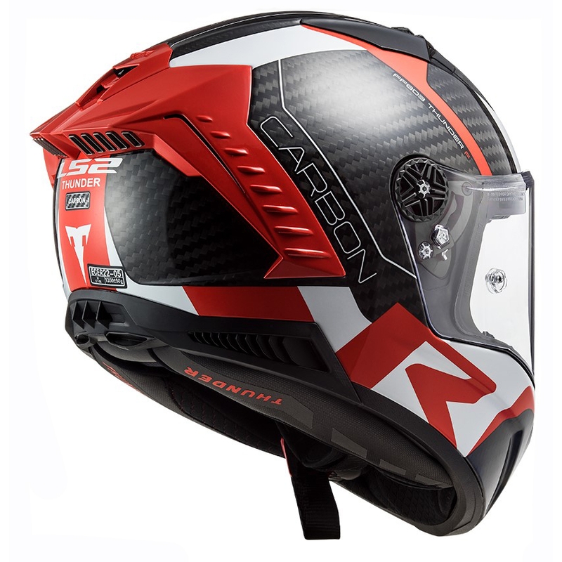 LS2 FF805 Thunder C Racing1 μαύρο-λευκό-κόκκινο ολοκληρωμένο κράνος μοτοσικλέτας