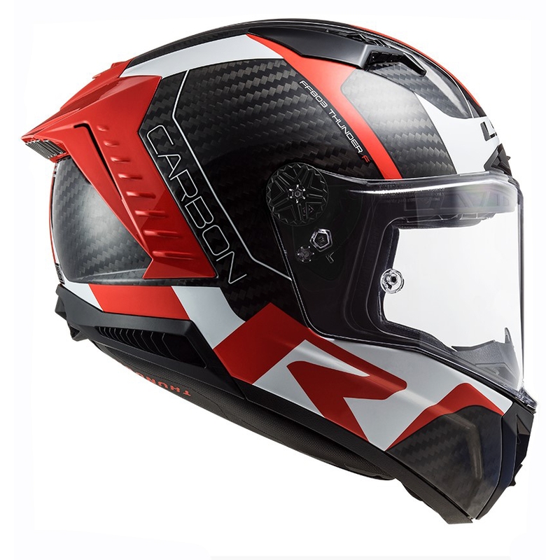 LS2 FF805 Thunder C Racing1 μαύρο-λευκό-κόκκινο ολοκληρωμένο κράνος μοτοσικλέτας