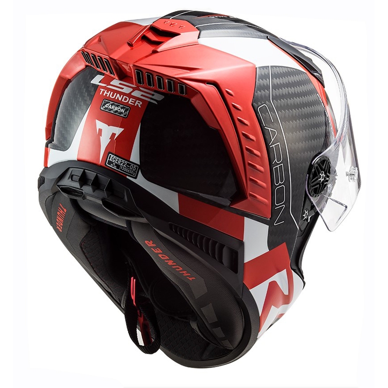 LS2 FF805 Thunder C Racing1 μαύρο-λευκό-κόκκινο ολοκληρωμένο κράνος μοτοσικλέτας