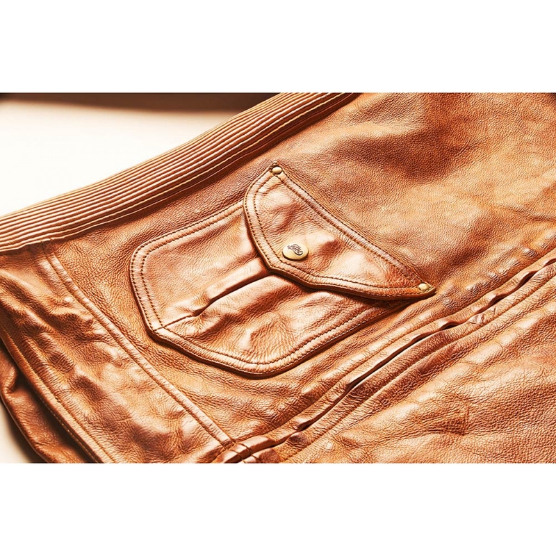 Καφέ δερμάτινο μπουφάν μοτοσικλέτας Fuel Bourbon Brown προσφορά