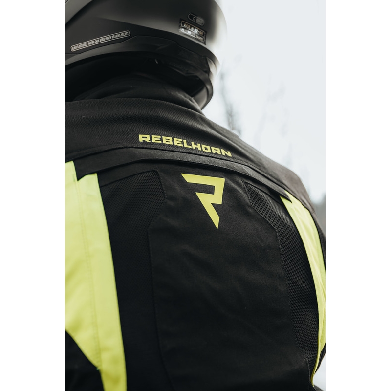 Μπουφάν μοτοσικλέτας Rebelhorn Hardy II μαύρο-fluo κίτρινο προσφορά