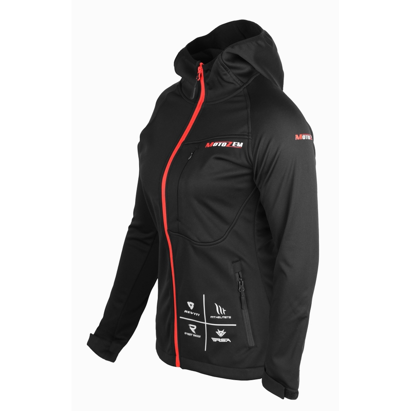 Γυναικείο μπουφάν softshell MotoZem Racing Team μαύρο-κόκκινο