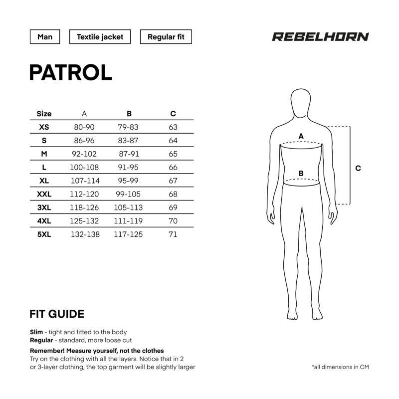 Rebelhorn Patrol μαύρο-γκρι-φλούο κίτρινο μπουφάν μοτοσικλέτας
