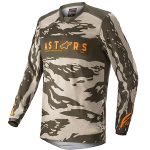 Παιδική φανέλα motocross Alpinestars Racer Tactical camo πράσινο-μπεζ-πορτοκαλί