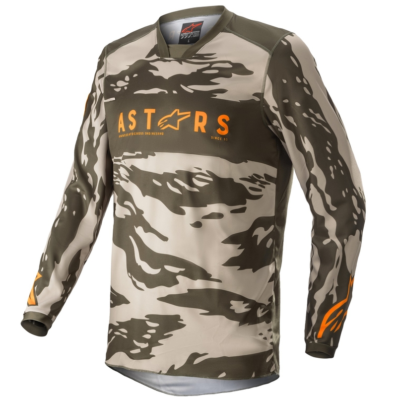 Παιδική φανέλα motocross Alpinestars Racer Tactical camo πράσινο-μπεζ-πορτοκαλί