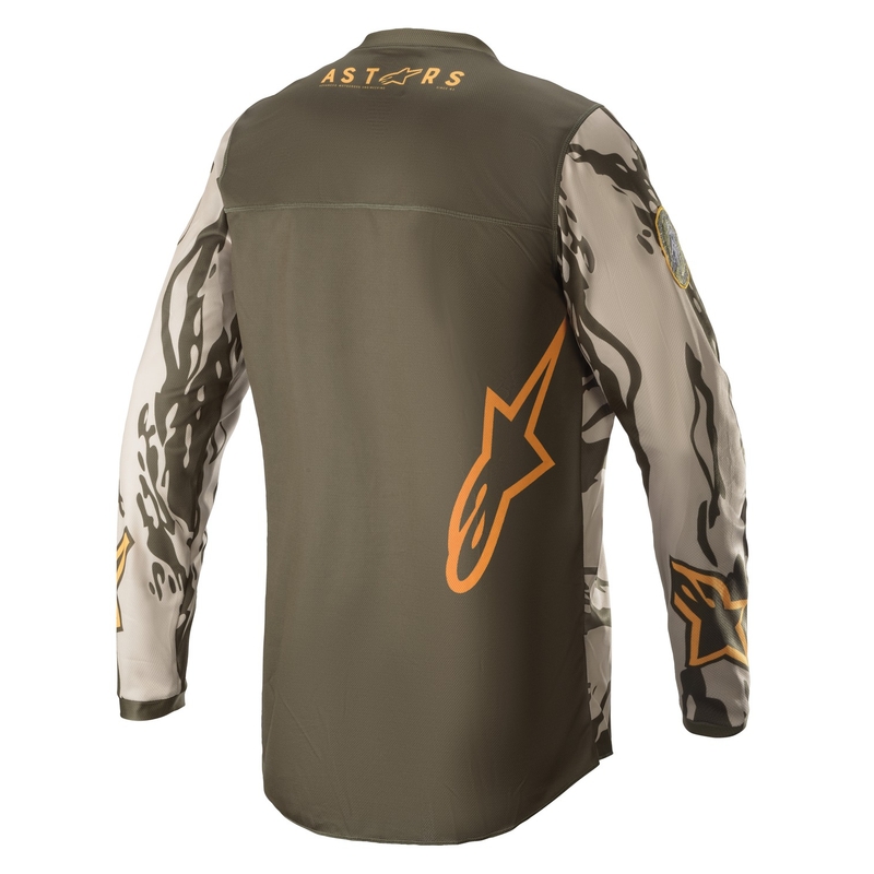 Παιδική φανέλα motocross Alpinestars Racer Tactical camo πράσινο-μπεζ-πορτοκαλί