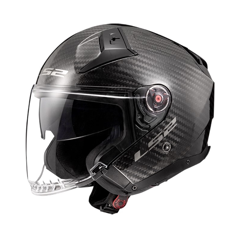 Ανοιχτό κράνος μοτοσικλέτας LS2 OF603 Infinity II Carbon-06 μαύρο γυαλιστερό