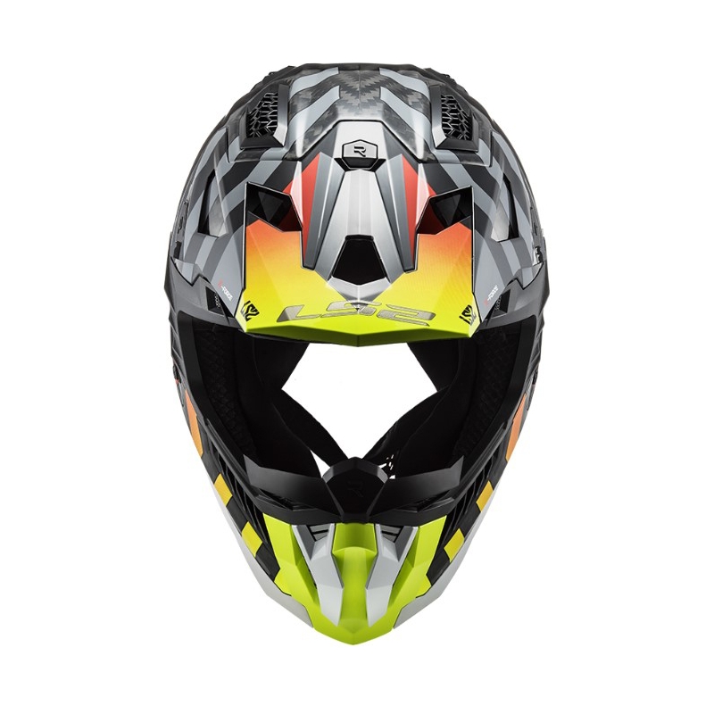 Κράνος Motocross LS2 MX703 C X-Force Barrier H-V μαύρο-γκρι-κόκκινο-κίτρινο