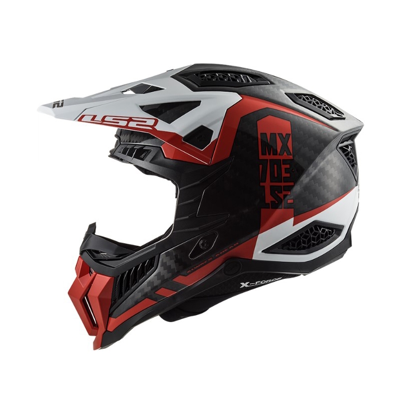 Κράνος Motocross LS2 MX703 C X-Force Victory μαύρο-κόκκινο-λευκό