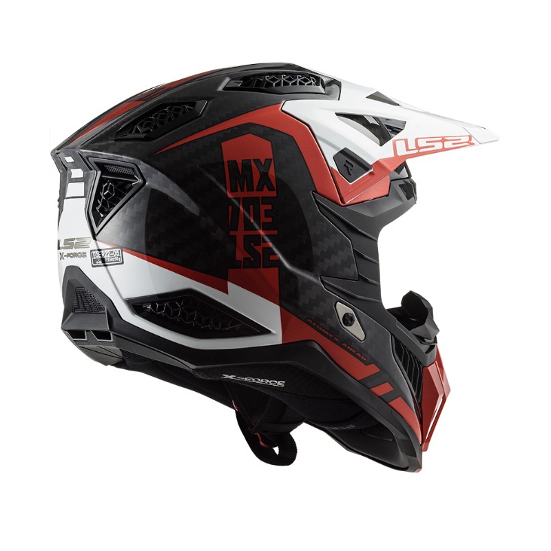 Κράνος Motocross LS2 MX703 C X-Force Victory μαύρο-κόκκινο-λευκό