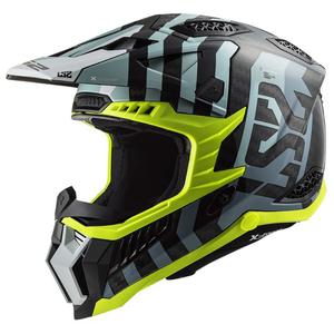 Κράνος Motocross LS2 MX703 C X-Force Barrier μαύρο-μπλε-φλούο κίτρινο