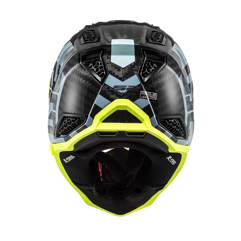 Κράνος Motocross LS2 MX703 C X-Force Barrier μαύρο-μπλε-φλούο κίτρινο