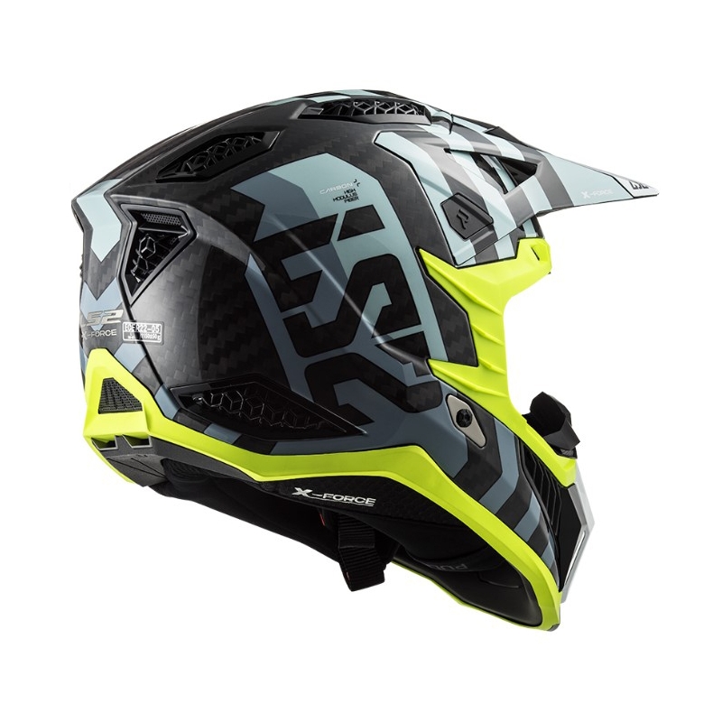 Κράνος Motocross LS2 MX703 C X-Force Barrier μαύρο-μπλε-φλούο κίτρινο