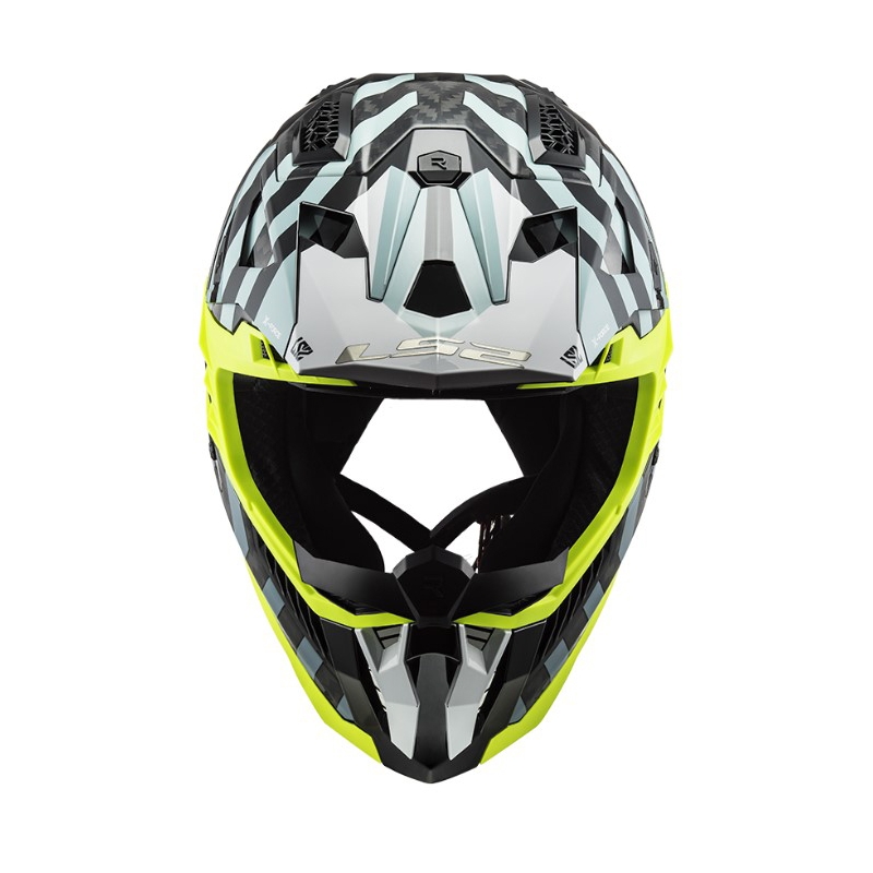 Κράνος Motocross LS2 MX703 C X-Force Barrier μαύρο-μπλε-φλούο κίτρινο