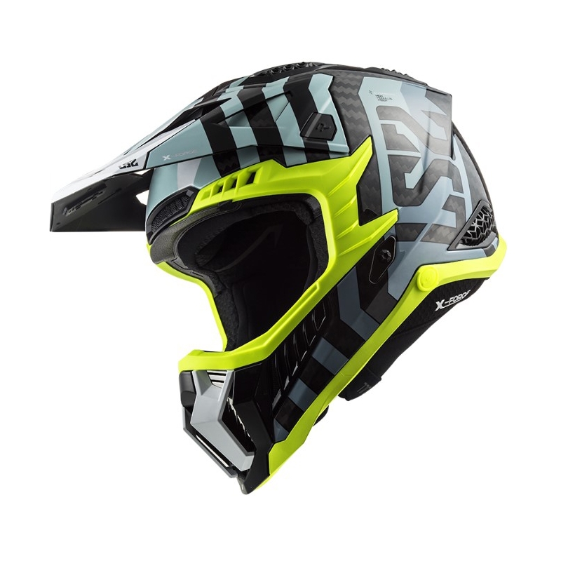 Κράνος Motocross LS2 MX703 C X-Force Barrier μαύρο-μπλε-φλούο κίτρινο