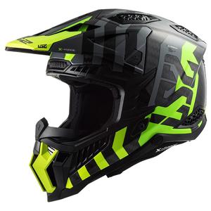 Κράνος Motocross LS2 MX703 C X-Force Barrier H-V μαύρο-γκρι-φλούο κίτρινο