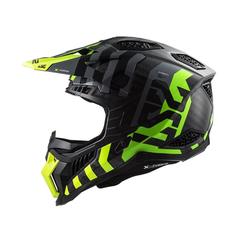 Κράνος Motocross LS2 MX703 C X-Force Barrier H-V μαύρο-γκρι-φλούο κίτρινο