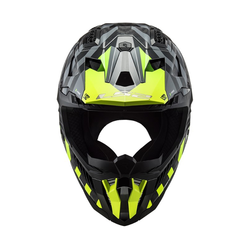 Κράνος Motocross LS2 MX703 C X-Force Barrier H-V μαύρο-γκρι-φλούο κίτρινο