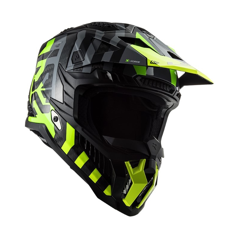 Κράνος Motocross LS2 MX703 C X-Force Barrier H-V μαύρο-γκρι-φλούο κίτρινο
